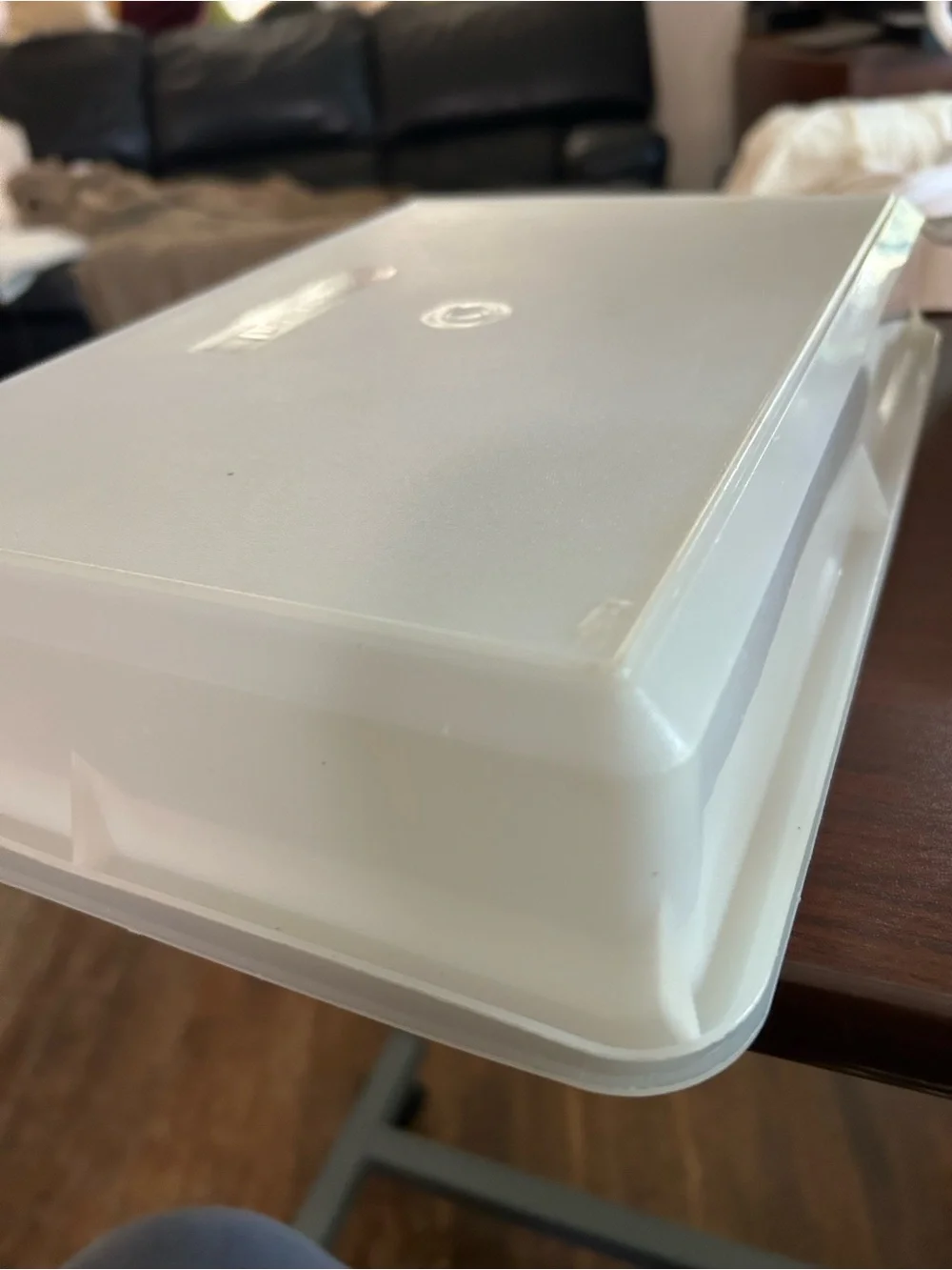 Tupperware Rectangular Food Storage Container - Translucent White 13x9x3 - Picture 3 of 4
